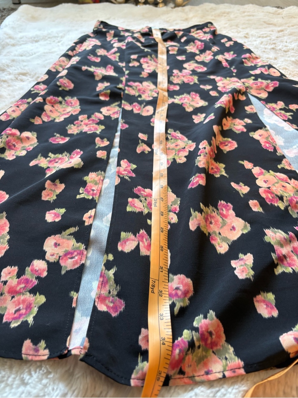 Topshop Floral Sateen Double-Slit Maxi Skirt - Size 4 - Picture 6 of 10